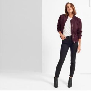 Everlane The Bomber Jacket in Eggplant Small